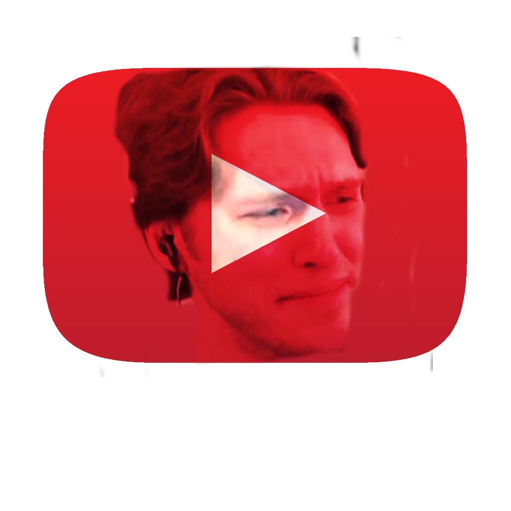 the youtube logo with jerma985's face on it