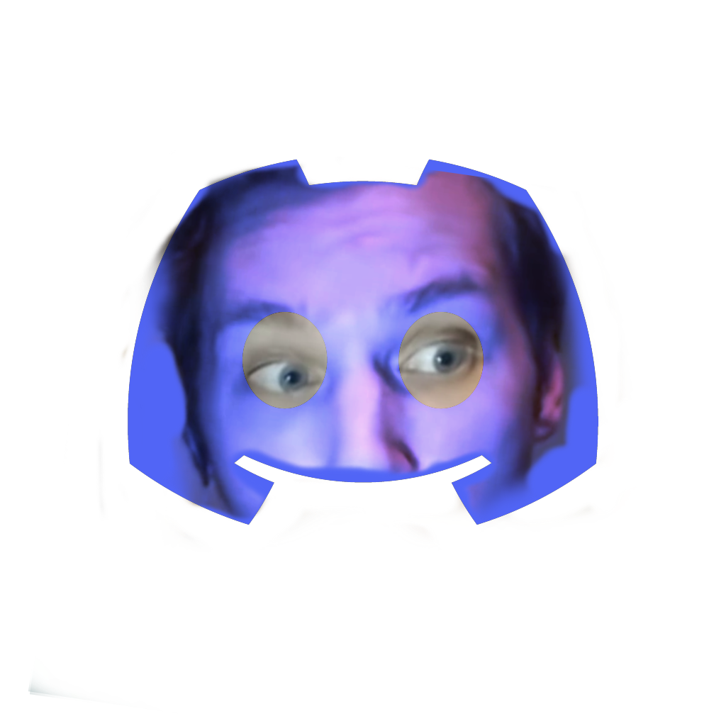 the discord logo with jerma985's face on it