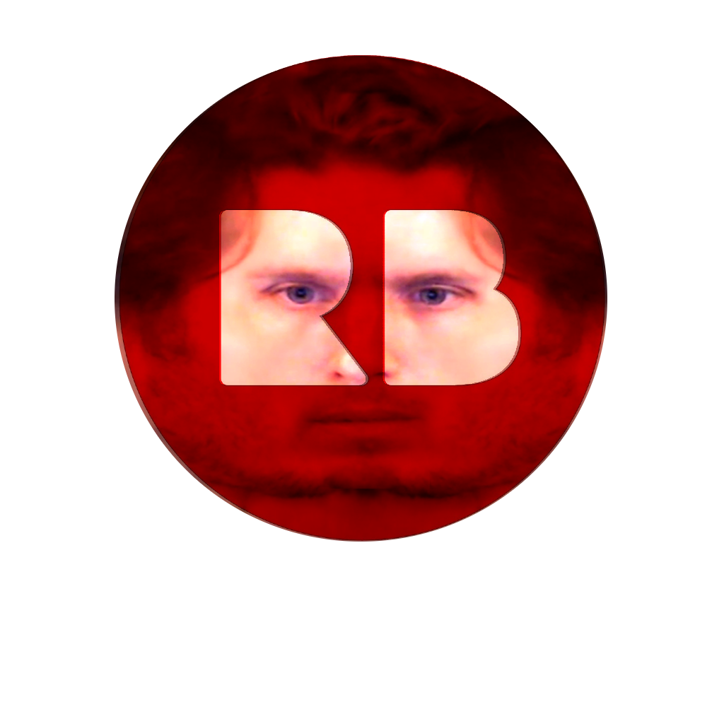the redbubble logo with jerma985's face on it